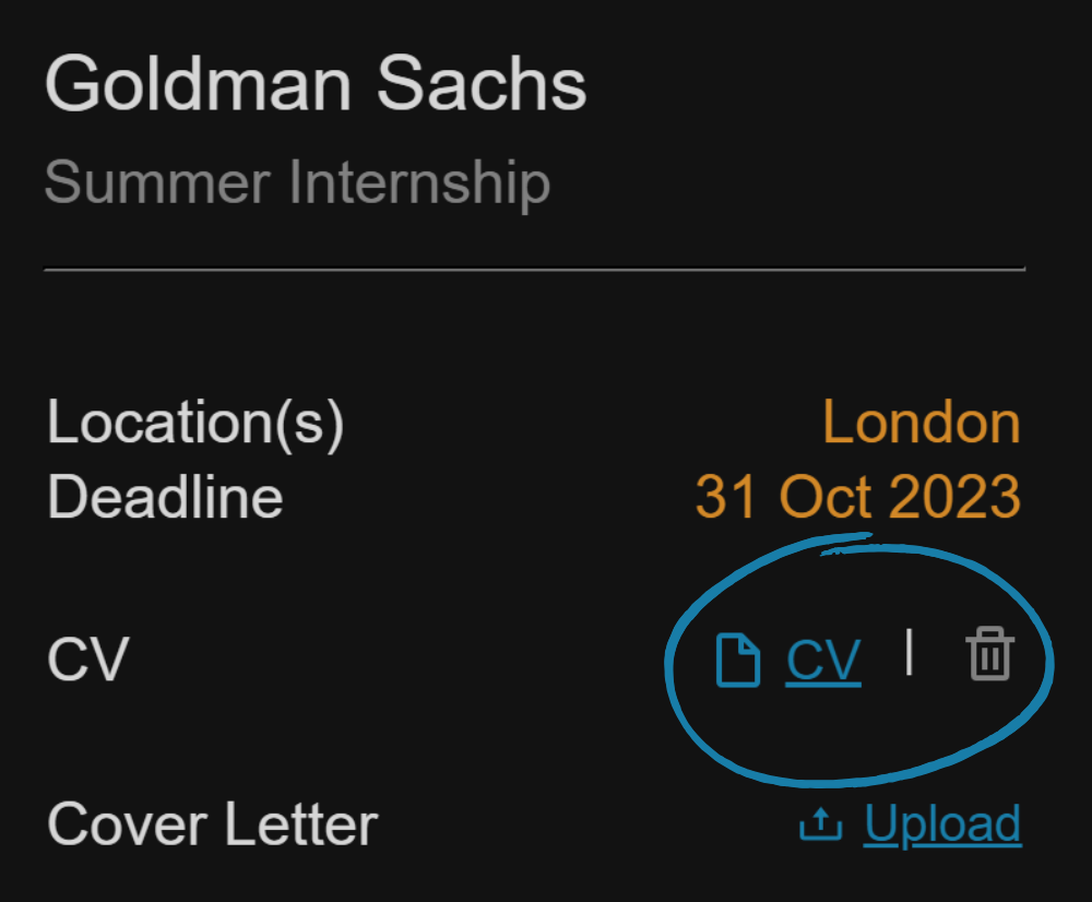 Vew of a specific application
